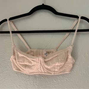 Creme Nude Colored Mesh with Under Wire Intimately by Free People Bralette